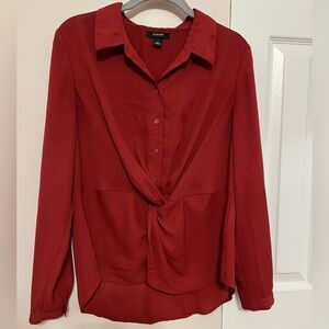 Alfani Women's Deep Red Twist Blouse